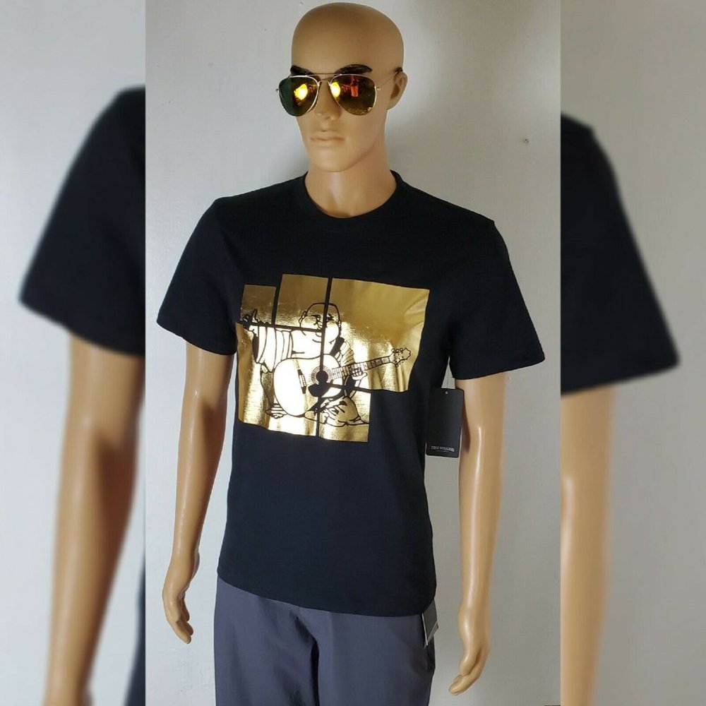 TRUE RELIGION BUDDHA FOIL PANE SS TEE MEN'S SHORT SLEEVE CREW NECK - Picture 7 of 7